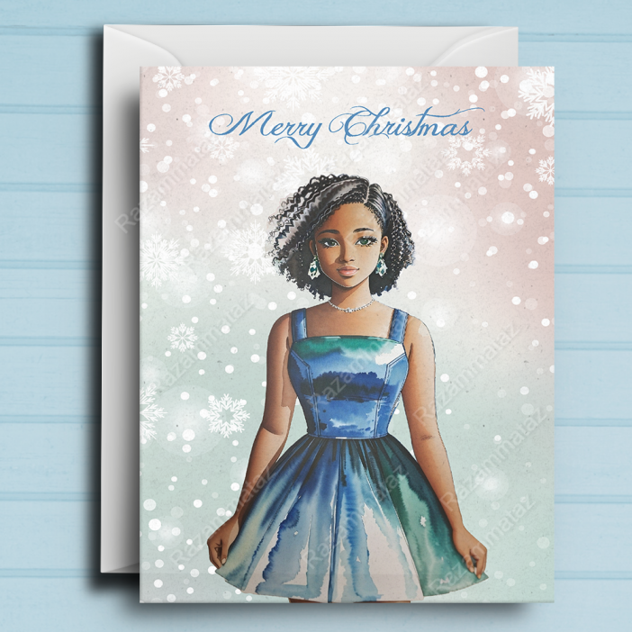 Black Girl Y Christmas Card